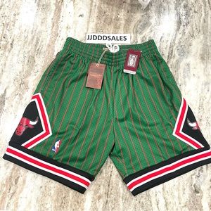 Mitchell & Ness Green and Red Athletic Shorts